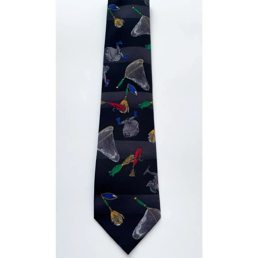 Vintage Keith Daniels Fly Fishing Themed Colorful Neck Tie